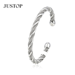 JUSTOP stainless steel Cuff <b>Bracelet</b> <b>Ball</b> Design Unisex Classic Fashion Jewelry Alloy Bangle - Product Image 5