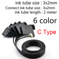 Tubo de Tinta de 2 Metros y 6 Colores con Amortiguador para Cabezales de Impresión Epson/Mimaki I3200 XP600 TX800 4720 DX5 5113 JV33 JV5