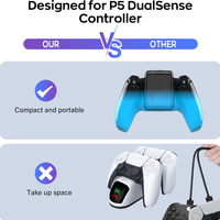 Batterie externe haute capacité pour PS5, manette PS5 Edge, avec indicateur LED, permettant de jouer pendant la charge