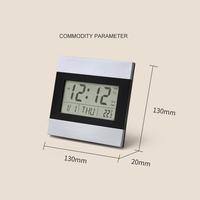 Horloge numérique personnalisée avec logo, support de table, écran LCD, réveil, calendrier, grand écran, horloge de bureau avec affichage de la température et minuteur de compte à rebours