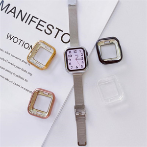 Boîtiers de montre intelligents en TPU souple pour iwatch 40mm 38mm boîtier de montre <span class=keywords><strong>Apple</strong></span> de luxe en galvanoplastie 44mm 42mm série 7 6 5 4 <span class=keywords><strong>3</strong></span> se - Product Image 1