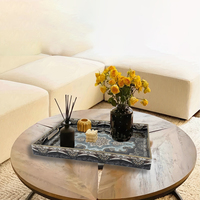 Plateau de service au design élégant, ensemble de plateaux décoratifs de luxe pour servir les aliments, plateau de table basse, plateau en plastique, vente en gros