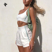 Ensemble deux pièces pour femmes, vêtements d'été décontractés et confortables, ensemble crop top et short rayé pour femmes