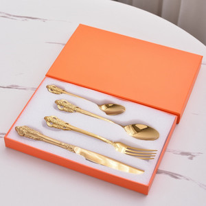 Juego de artículos de servicio de cena Juego de Cubiertos de acero inoxidable 304 Serie de agujeros colgantes Juego de 4 piezas - Product Image 4