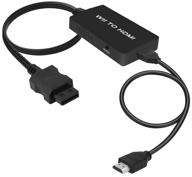 Wii to HDMI Converter With HDMI Cable Wii to HDMI Adapter 1080p 720p Output Video and Audio With 3.5mm Jack Audio Support All W