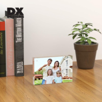 DX Designs Cadre photo en acrylique Cadre photo transparent double face avec acrylique magnétique autoportant pour l'affichage sur table