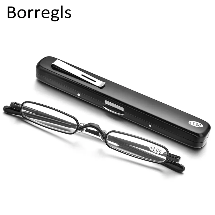 Borregls แว่นตาสำหรับสตรีและผู้ชาย Slim Mini กระเป๋าผู้อ่านปากกาคลิปกรณี1281