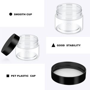 Custom 100ml 200ml 8oz 12oz 500ml <b>Clear</b> White Black Amber Wide Mouth Screw Top Cosmetic <b>Containers</b> PET Silk Screen Printing Logo - Product Image 3