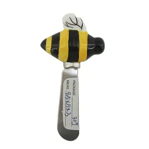 New Creative Spring 3D Ceramic Honeybee Cheese Spreader, Bee Cream Knife,Custom Butter knife spreader