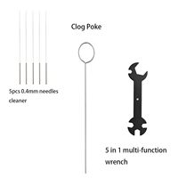 Kit d'outils pour imprimante 3D Bambu Lab A1 A1 Mini, kit d'entretien avec tube PTFE, chaussette en silicone, nettoyeur de buse, clé, tournevis