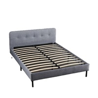 Lit plateforme rembourré capitonné au design moderne, taille Queen