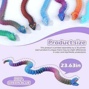 Juguete Antiestrés Realista en Forma de Serpiente Congelada de PLA con Dientes, Ejercicio de Mano Anti-Fatiga para Niños, para Largas Jornadas de Trabajo y Descanso Estudio - Product Image 5