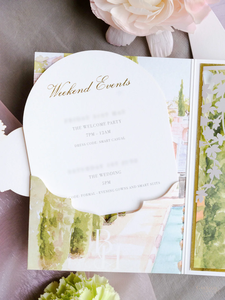 Invitación <span class=keywords><strong>de</strong></span> boda <span class=keywords><strong>de</strong></span> <span class=keywords><strong>lujo</strong></span> Suite con acuarela y lámina <span class=keywords><strong>de</strong></span> oro | Villa Padierna Palace <span class=keywords><strong>Marbella</strong></span> | Comisión a medida - Product Image 6