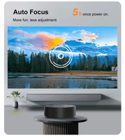 Projecteur LCD compact rond Android HD 4K compatible avec son stéréo HIFI, 30-150 pouces, pour usage domestique et extérieur