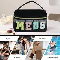 Sac de rangement pour médicaments personnalisé avec lettres brodées, grande capacité, portable, trousse de premiers soins, sac de voyage, trousse médicale