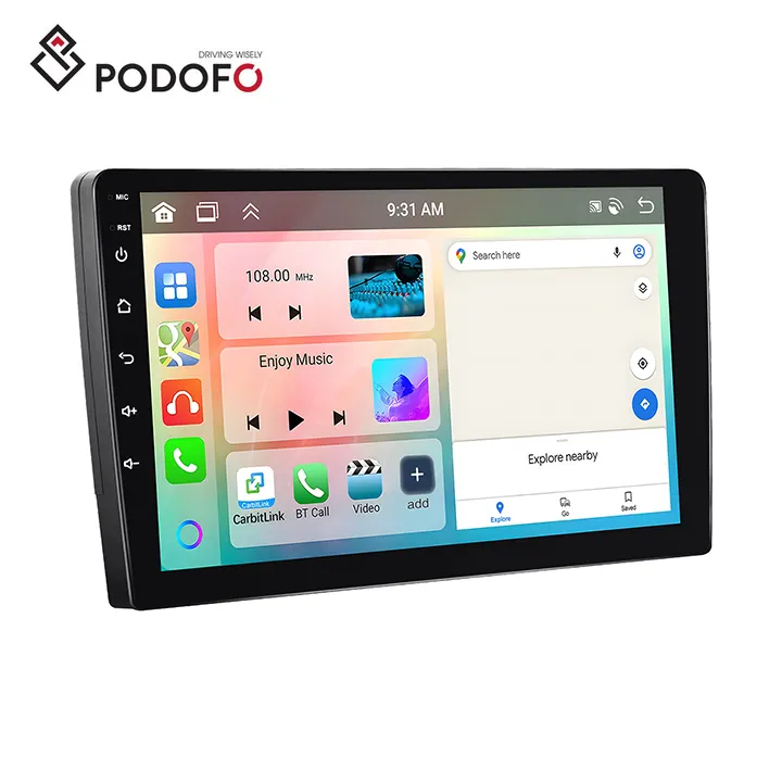 Podofo Double Din 10.1 Autoradio Android "6 + 128GB IPS schermo 2 Din Auto Carplay DSP GPS WIFI BT FM Autoradio