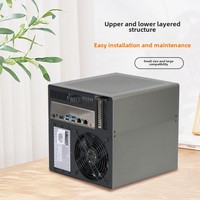 Boîtier NAS Scorpio 4 baies en aluminium, alimentation SFX, système de stockage de fichiers AIO noir PCIe demi-hauteur ITX, MicroATX vertical