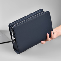 Nouvelle Pochette Homme Minimaliste et Élégante 2026 – Sac à Main Grande Capacité de Qualité Professionnelle avec Fermeture Éclair Antivol et Texture Premium Tendance