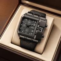 Reloj de Cuarzo para Hombre con Esfera Grande, Caja de Aleación, Movimiento Japonés, Estilo Casual, Correa de Acrílico, Diseño Cuadrado
