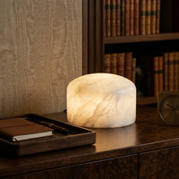 Lampe de bureau LED en albâtre poli à la main avec capteur tactile, rechargeable, lumière décorative en pierre, lampe de table pour hôtel et salon