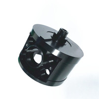 Boîtiers mécaniques cylindriques en alliage d'aluminium usinés sur commande par CNC 5 axes, anodisation noire, pièces de boîtier