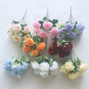 Fiori di palla di crisantemo artificiale di seta ortensia da sposa <span class=keywords><strong>Bouquet</strong></span> da sposa per la decorazione della casa del caffè dell'ufficio del partito del giardino di casa - Product Image 6