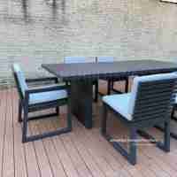 Ensemble de table et de chaises de salle à manger en aluminium de style moderne Hangkai, meubles imperméables pour terrasse, jardin ou plage