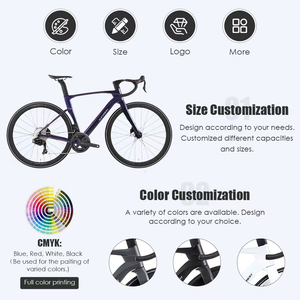 Vélo de Course sur Route en Fibre de Carbone 700C, Stock d'Usine, 2*12 Vitesses, Transmission Sans Fil, Freins à Disque Hydrauliques, Bicicleta De Carretera pour Adultes - Product Image 2