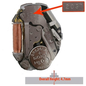 Movimiento de Reloj de Repuesto para Reloj de Pulsera Clásico para Mujer, Movimiento de Cuarzo Japonés <span class=keywords><strong>2037</strong></span> - Product Image 3