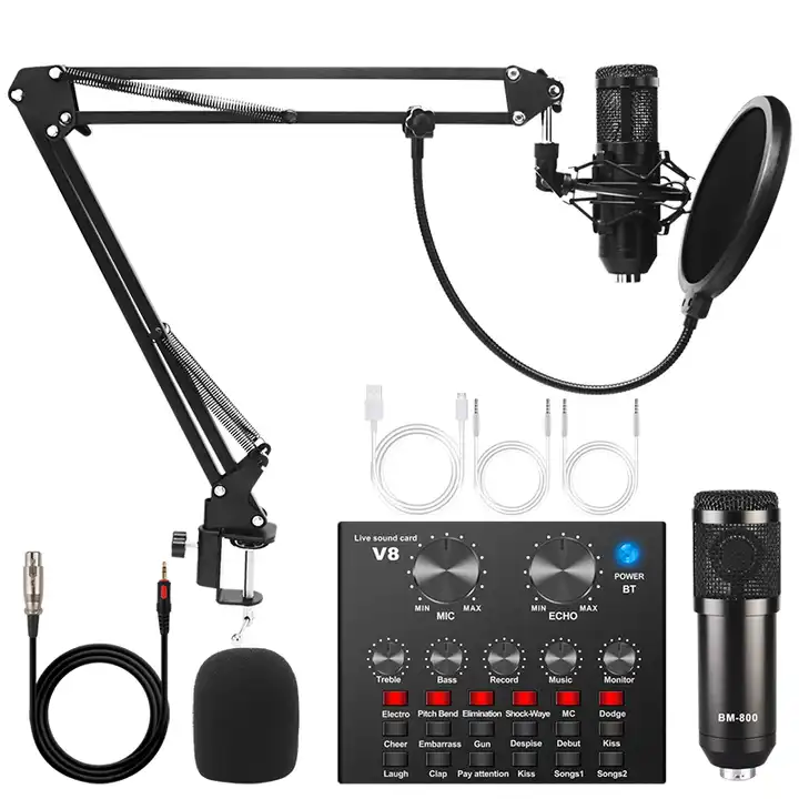 BM800 Professional Condenser Microphone V8 Sound Card Set For