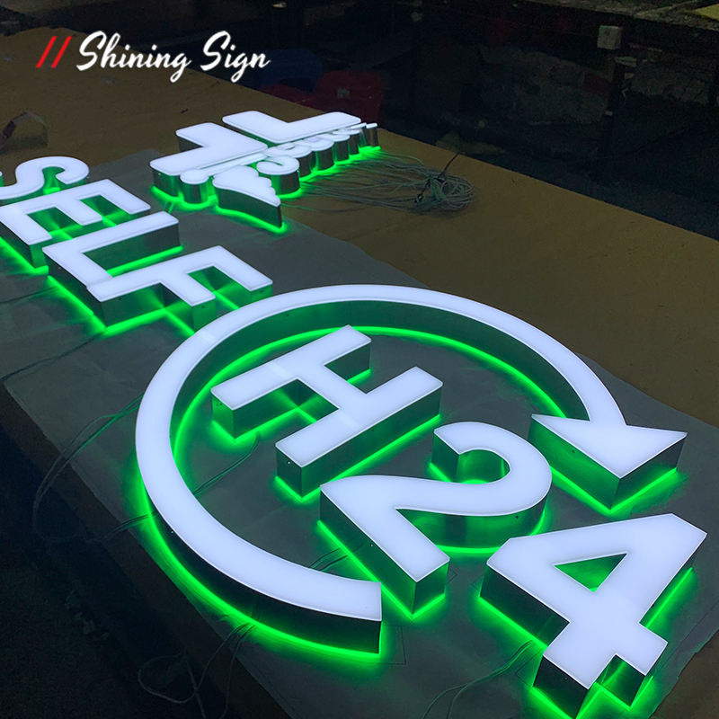Shining Sign Acrylic Letter Channel Stainless Steel Trim Cap Letters ...