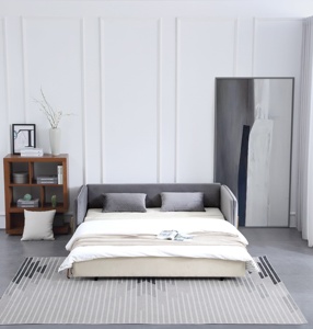 Gemütliches Modernes Stoff-Schlafsofa Luxuriöses Freizeit-Klappsofa mit Bettfunktion Ausziehbar für Kleine Räume Wohnzimmer - Product Image 3