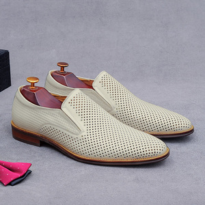 Zapatos Oxford de punta para hombre de alta calidad, sandalias de cuero genuino transpirables, modernas, para exteriores, ligeras y antideslizantes. - Product Image 3