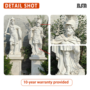 Escultura de mármol personalizada BSA de la mitología griega, <span class=keywords><strong>Atenea</strong></span> y soldado romano, estatua de <span class=keywords><strong>Atenea</strong></span> y soldado en piedra para jardín - Product Image 3