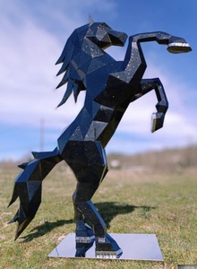 Escultura de Caballo Abstracta de Metal para Jardín Exterior, Personalizable en Color y Tamaño, Estilo Americano de Alta Calidad - Product Image 5