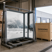 Hangxing Fenêtre panoramique d'angle à cadre foncé, vitrage fixe du sol au plafond, en aluminium, pour villas et hôtels, vente en gros