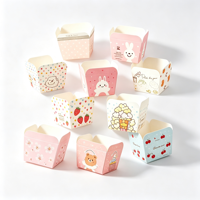 Moules à gâteau en papier carrés Hokkaido, doublures pour gâteau chiffon, compatibles friteuse à air, mini moules à gâteau et muffins pour enfants à motifs de dessins animés