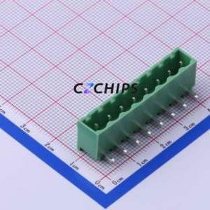 KF2EDGRC-5.0-8P Plug-in Terminal Block Bent Lead Through Hole,P=5mm Connector Board-to-Board / Socket - Closed 1x8P 5mm Green - Product Image 1