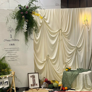 ม่านยืดผ้าไหมนมสำหรับงาน<span class=keywords><strong>แต่งงาน</strong></span>ชุดแชมเปญงาน<span class=keywords><strong>แต่งงาน</strong></span>ห้องโถงคลื่นเพดานผ้าปูเวทีโรงแรมเกาหลีตกแต่ง<span class=keywords><strong>พื้น</strong></span><span class=keywords><strong>หลัง</strong></span> - Product Image 2