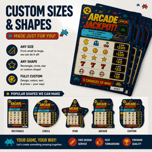 Cartes à déchirer personnalisées en carton de haute qualité avec impression recto-verso, écologiques, pour jeu, avec cinq fenêtres et languettes à tirer - Product Image 5