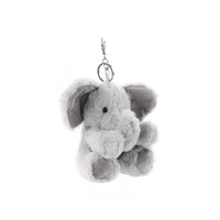 Porte-clés pendentif en peluche en forme d'éléphant abricot, rembourré en coton PP, unisexe, pour sac à dos ou décoration de voiture, fabriqué en Chine continentale