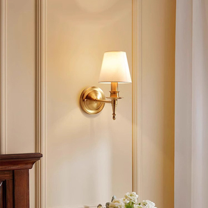 Applique murale <span class=keywords><strong>de</strong></span> luxe en laiton orné avec abat-jour en tissu traditionnel, luminaire décoratif d'intérieur pour maison, villa, hôtel - Product Image 5