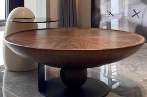 Mesa de té redonda Simple de lujo ligera personalizada 2024 con panel de roca extensible muebles de comedor para el hogar hechos de madera MDF - Product Image 3