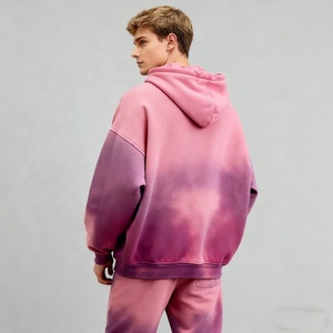 Người đàn ông của mặt trời phai mờ Gradient trùm đầu áo với 3 thêu bông pha trộn thoải mái phù hợp với phong cách thời trang dạo phố - Product Image 2