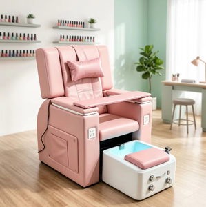 Sillón de Pedicura de Masaje Negro Moderno y Lujoso 2026, con Lavabo Blanco, para Spa y Salón, en Oferta - Product Image 1