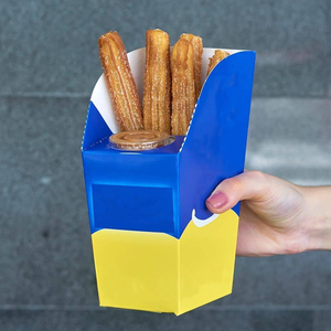 Caja de Embalaje para Churros y <span class=keywords><strong>Sushi</strong></span> Biodegradable y Ecológica con Logotipo Personalizado, con Soporte para Salsas, Recubrimiento UV, Materiales Reciclados, Tamaño Personalizado - Product Image 2