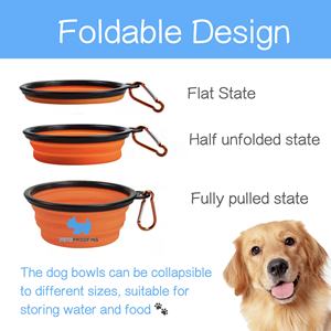 Mangkuk Makanan dan Minum Hewan Peliharaan Portabel Lipat Silikon yang Dapat Disesuaikan untuk Anjing dan Kucing - Product Image 2