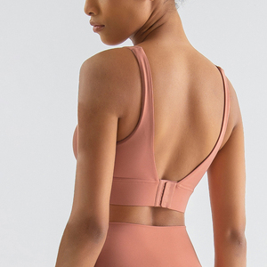 Supporto sportivo leggero da donna antiurto da corsa reggiseno Yoga profondo V schienale fisso tazza sportiva stampa biancheria intima poli reggiseno Fitness - Product Image 3