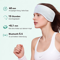 Casque audio sans fil à bandeau absorbant la transpiration, bandeau sport avec micro intégré pour la gym, le fitness, le jogging et les activités de plein air