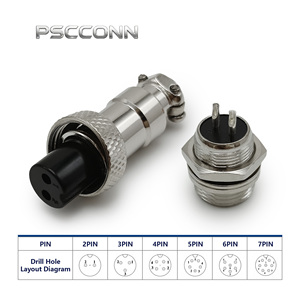Connecteur PSCCONN GX12 2 3 4 5 6 7 broches, prise industrielle circulaire filetée pour l'aviation, boîtier en alliage de zinc nickelé épaissi - Product Image 2